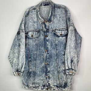 Mizz Lizz Acid Wash Denim Button Jacket Size Large